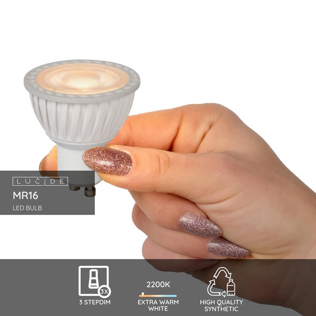 MR16 - LED lamp - Ø 5 cm - LED Dim. - GU10 - 1x5W 2200K/2500K/2700K - White - 49010/05/31