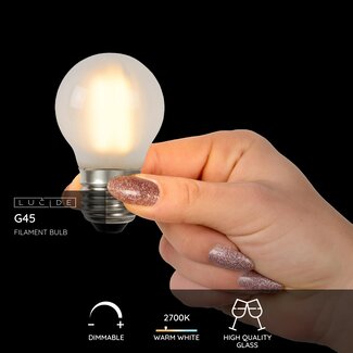 Lucide G45 - Ampoule à filament - Ø 4,5 cm - LED dimmable - Culot E27 - 1 x 4 W 2700 K - finition mate