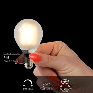 Lucide P45 - Filament lamp - Ø 4,5 cm - LED Dimb. - E14 - 1x4W 2700K - mat