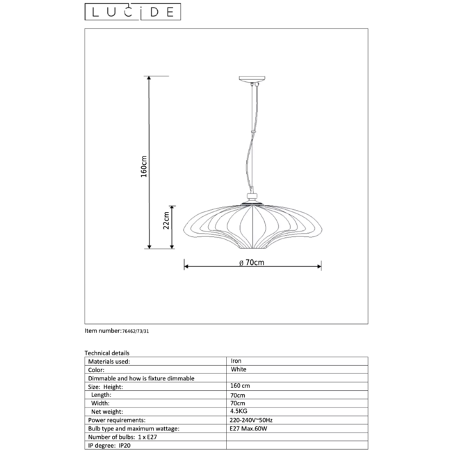 Pendant lamp JELLA - Outlet