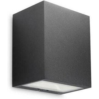Philips Philips Vierkante muurspot Flagstone - Zwart