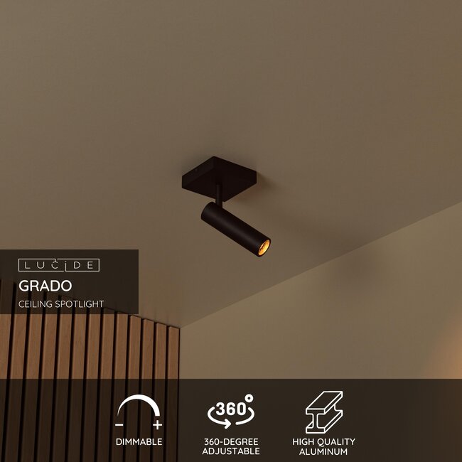 GRADO - Spot de plafond - 1xGU10 (MR11) - Noir - 22974/01/30