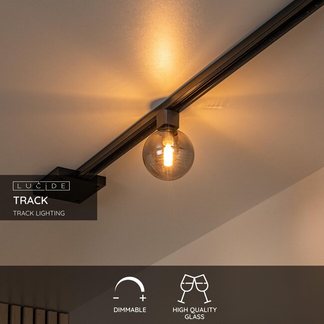 TRACK TYCHO- Railspot - 1-fase Railsysteem / Railverlichting - 1xG9 - Smoke (Uitbreiding) - 09959/30/65