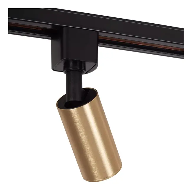 TRACK RITMO Railspot - 1-fase Railsysteem / Railverlichting - 1xGU10-MR11 - Mat Goud / Messing (Uitbreiding) - 09960/01/02