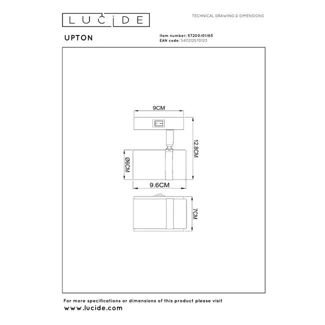 UPTON - Wandlamp - 1xGU10 - Fumé - 57200/01/65