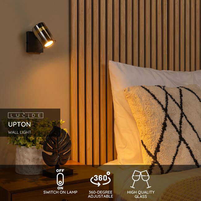 UPTON - Wandlamp - 1xGU10 - Fumé - 57200/01/65