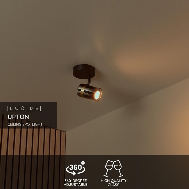 UPTON - Ceiling spotlight - 1xGU10 - Fumé - 57900/01/65