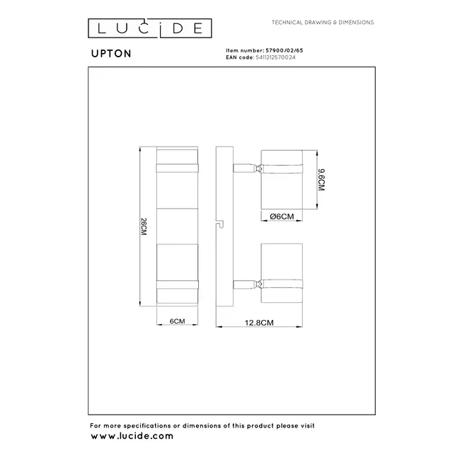 UPTON - Spot de plafond - 2xGU10 - Fumé - 57900/02/65