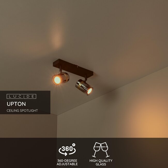 UPTON - Spot de plafond - 2xGU10 - Fumé - 57900/02/65