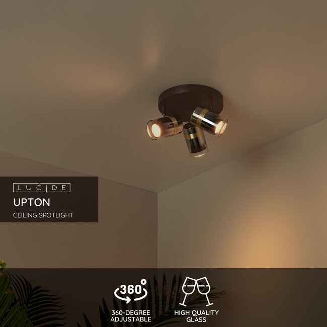 UPTON - Ceiling spotlight - 3xGU10 - Fumé - 57900/13/65