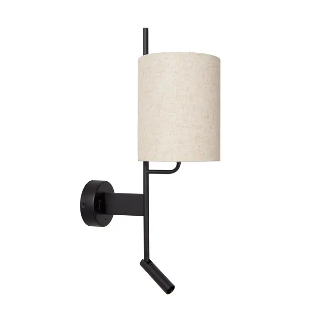 MAGIC - Wall lamp - 1xE27 - With USB charging point - Black - 68211/82/30