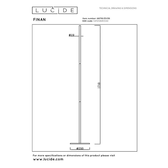FINAN - Floor lamp - LED 3 StepDim - 1x32W 2700K - Black - 68710/33/30