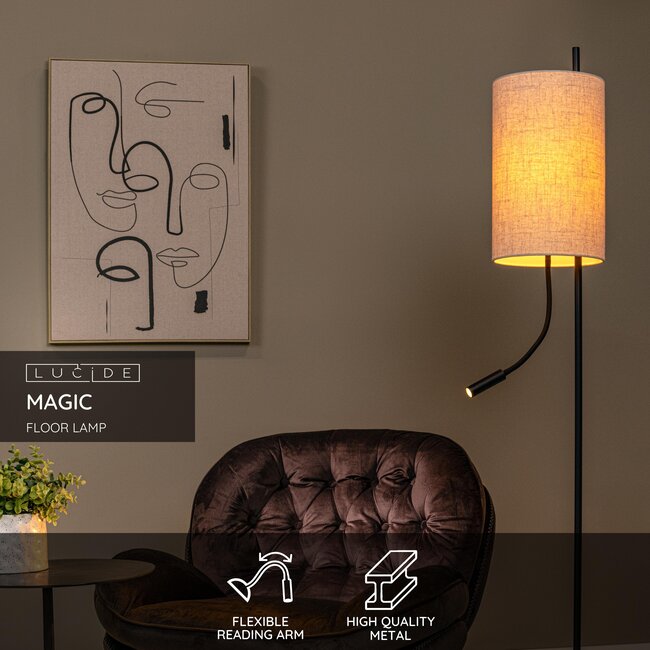 MAGIC - Lampadaire - Ø 24 cm - 1xE27 - Noir - 68711/82/30