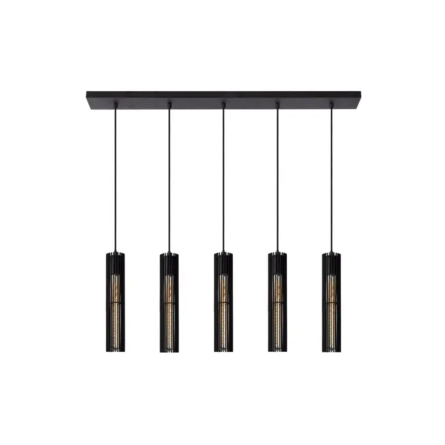 LIONEL - Suspension - 5xE27 - Noir - 73406/05/30