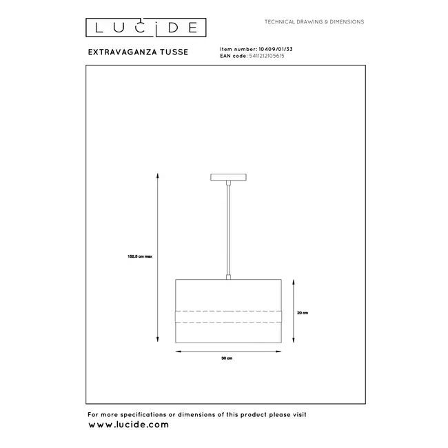 EXTRAVAGANZA TUSSE - Hanglamp - Ø 30 cm - 1xE27 - Groen - 10409/01/33