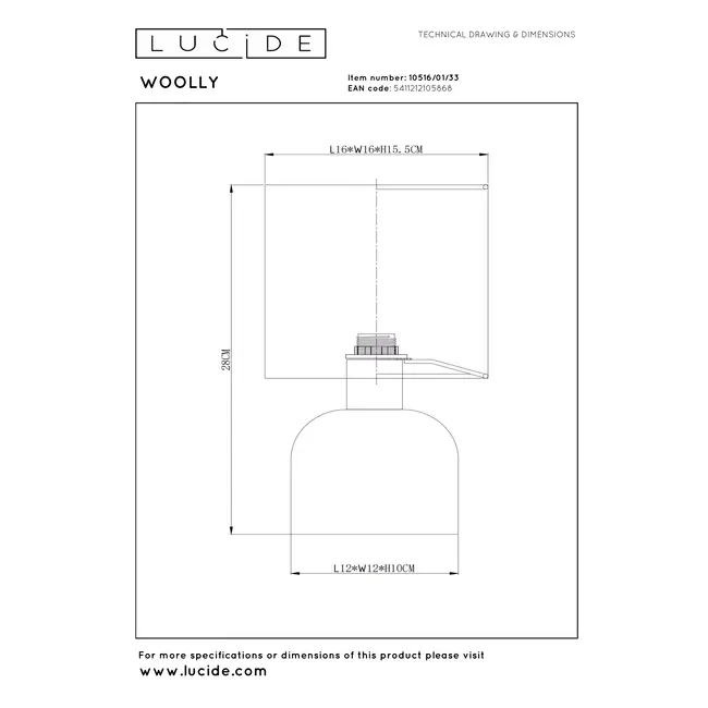 WOOLLY - Lampe de table - Ø 16 cm - 1xE14 - Vert - 10516/01/33