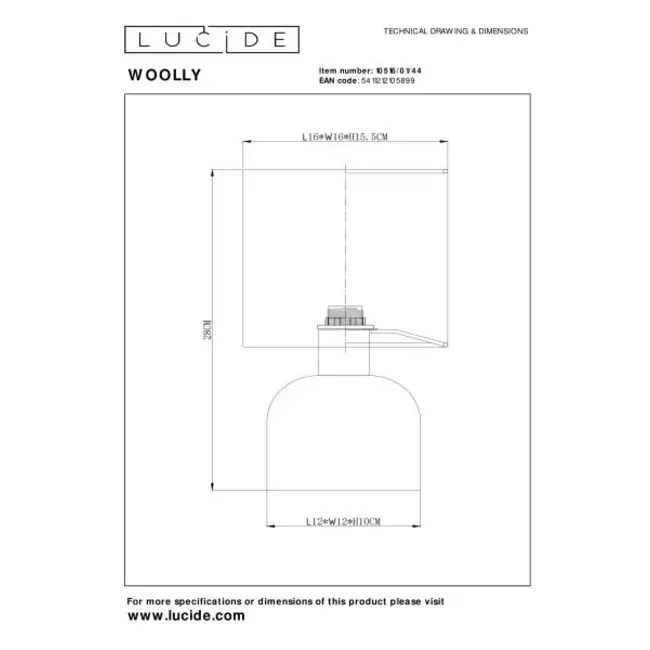 WOOLLY - Tafellamp - Ø 16 cm - 1xE14 - Okergeel - 10516/01/44