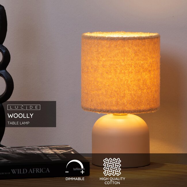 WOOLLY - Tafellamp - Ø 16 cm - 1xE14 - Okergeel - 10516/01/44