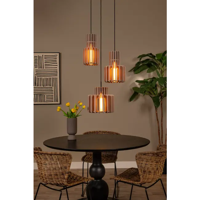 ROLLO - Pendant lamp - 3xE27 - Taupe - 45491/13/41