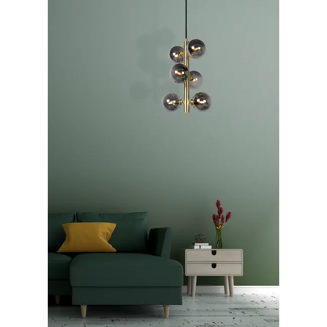 TYCHO - Hanging lamp - Ø 25.5 cm - 6xG9 - Matt Gold / Brass - 45474/06/02