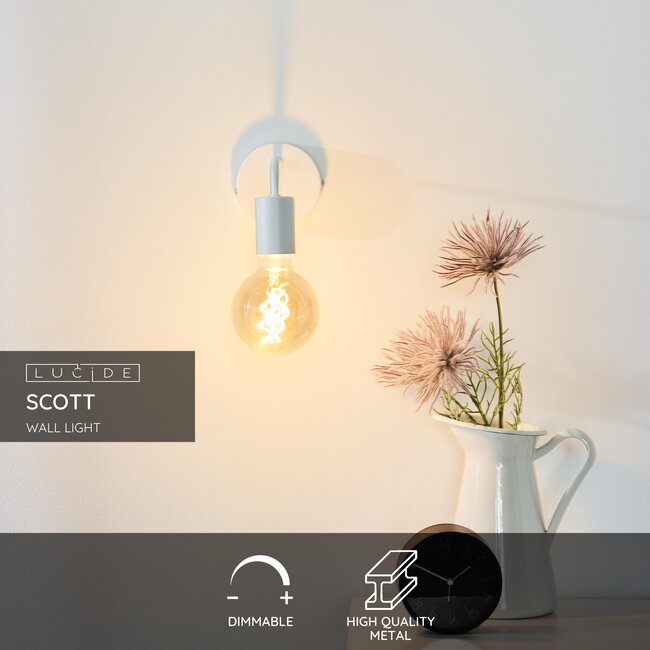 SCOTT - Applique - 1xE27 - Blanc - 45265/01/31