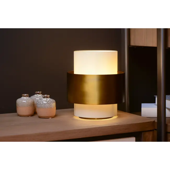 FIRMIN - Lampe de table - Ø 20 cm - 1xE27 - Or mat / Laiton - 45597/20/02