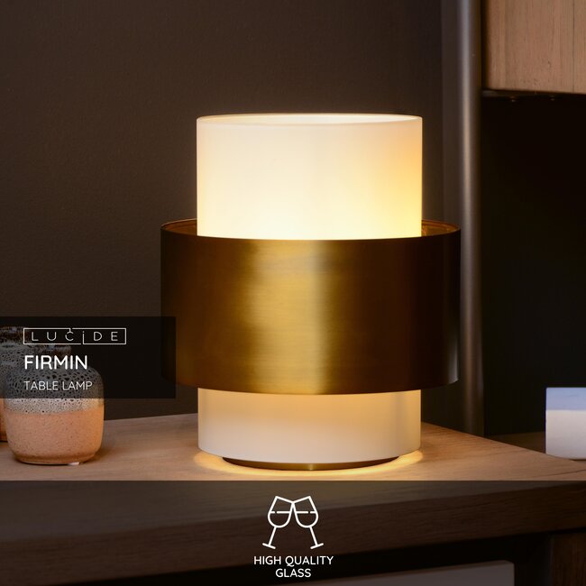 FIRMIN - Table lamp - Ø 20 cm - 1xE27 - Matt Gold / Brass - 45597/20/02