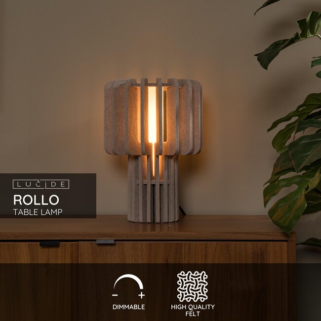 ROLLO - Table lamp - 1xE27 - Taupe - 45591/01/41