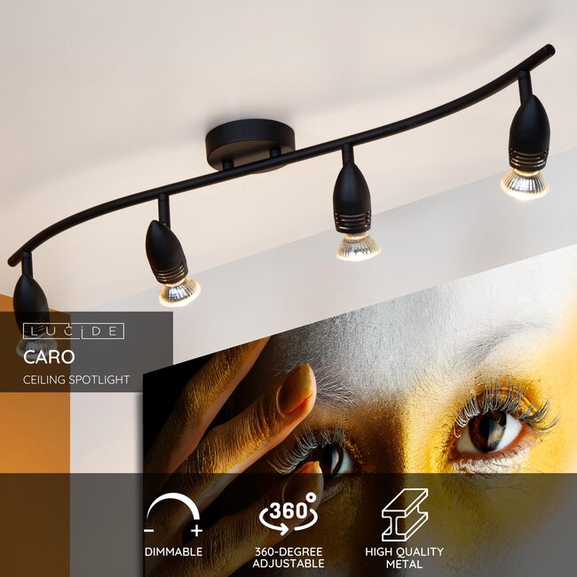 CARO - Spot de plafond - 4xGU10 - Noir - 13955/04/30