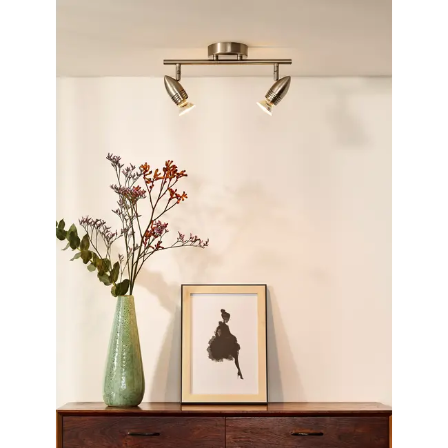 CARO-LED - Plafondspot - LED - GU10 - 2x5W 2700K - Mat chroom - 13955/10/12