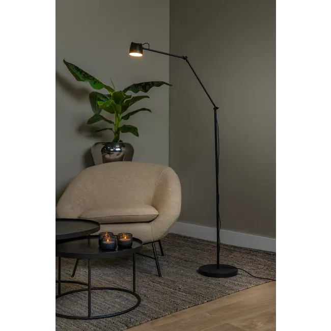 MILNE - Vloerlamp - LED Dimb. - 1x8W 2700K - Zwart - 44716/06/30