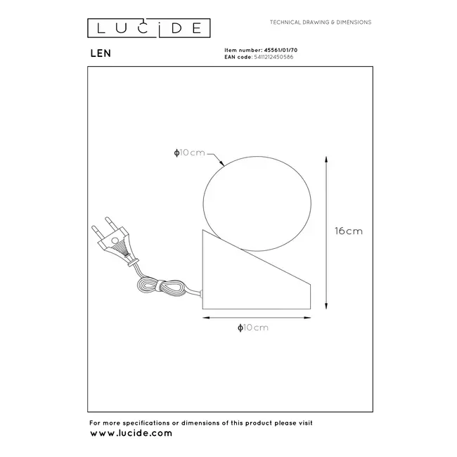 LEN - Lampe de table - Ø 10 cm - 1xG9 - Bois - 45561/01/70