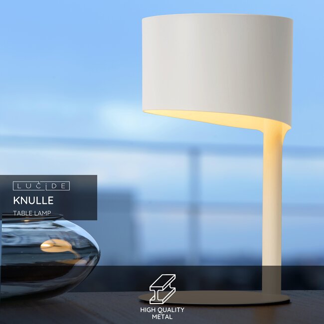 KNULLE - Tafellamp - Ø 15 cm - 1xE14 - Wit - 45504/01/31