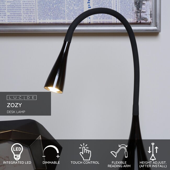 ZOZY - Desk lamp - LED Dimb. - 1x4W 3000K - Black - 18650/03/30