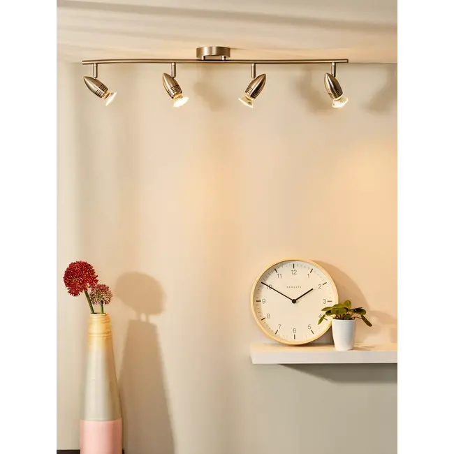 CARO-LED - Spot de plafond - LED - GU10 - 4x5W 2700K - Chrome mat - 13955/20/12