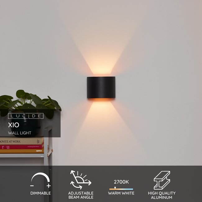 XIO - Wandlamp - LED Dimb. - G9 - 1x3,5W 2700K - Verstelbare stralingshoek - Zwart - 09218/04/30