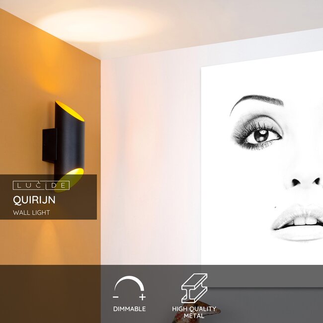 QUIRIJN - Wandlamp - Ø 10 cm - 1xG9 - Zwart - 09233/01/30