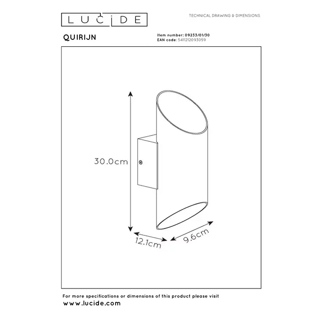 QUIRIJN - Wall lamp - Ø 10 cm - 1xG9 - Black - 09233/01/30