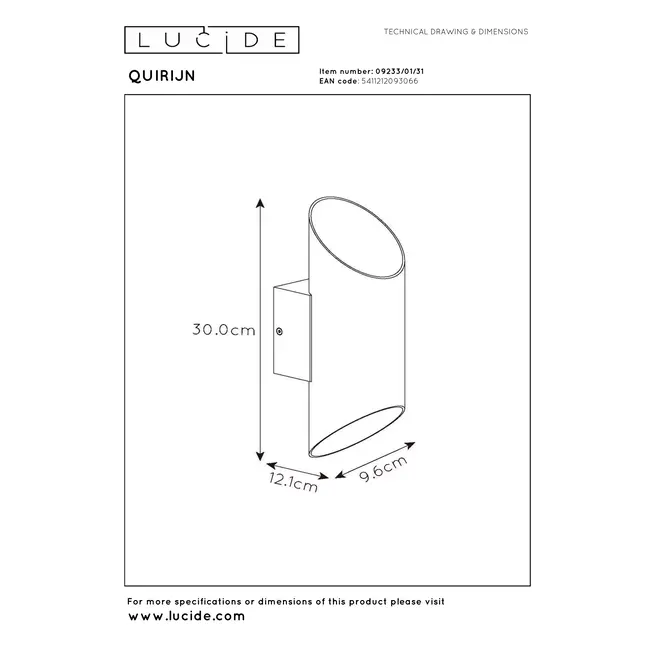 QUIRIJN - Wandlamp - Ø 10 cm - 1xG9 - Wit - 09233/01/31