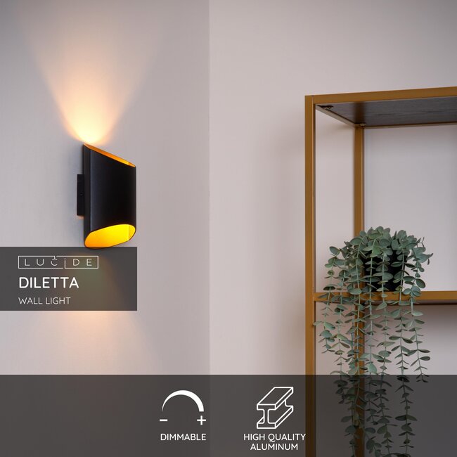 DILETTA - Applique - 1xG9 - Noir - 09240/01/30