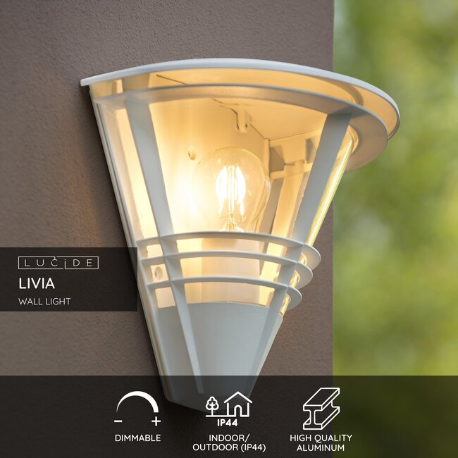 LIVIA - Applique Intérieur/Extérieur - 1xE27 - IP44 - Blanc - 11812/01/31