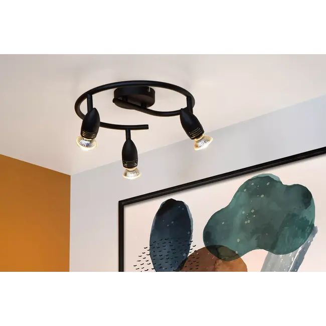 CARO - Plafondspot - Ø 31 cm - 3xGU10 - Zwart - 13955/03/30