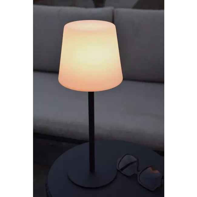 TYON - Oplaadbare Tafellamp Binnen/Buiten - Accu/Batterij - LED Dimb. - 1x2W 2700K - IP65 - Zwart - 13816/02/30