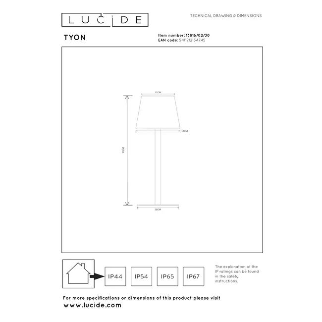 TYON - Oplaadbare Tafellamp Binnen/Buiten - Accu/Batterij - LED Dimb. - 1x2W 2700K - IP65 - Zwart - 13816/02/30