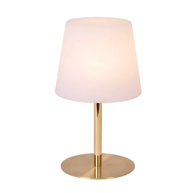 TYON - Lampe de table rechargeable Intérieur/Extérieur - Batterie - Ø 15 cm - LED Dimb. - 1x2W 2700K - IP65 - Or mat / Laiton - 13816/02/02