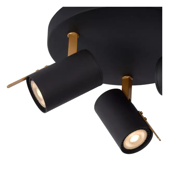 GRONY - Spot de plafond - LED Dim to warm - GU10 - 3x5W 2200K/3000K - Noir - 17998/15/30
