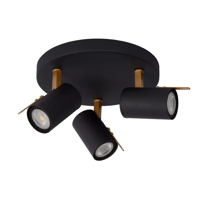 GRONY - Spot de plafond - LED Dim to warm - GU10 - 3x5W 2200K/3000K - Noir - 17998/15/30