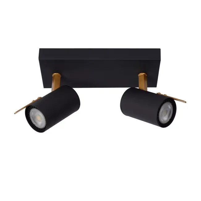 GRONY - Plafondspot - LED Dim to warm - GU10 - 2x5W 2200K/3000K - Zwart - 17998/10/30