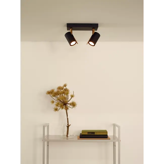 GRONY - Spot plafond - LED Dim to warm - GU10 - 2x5W 2200K/3000K - Noir - 17998/10/30