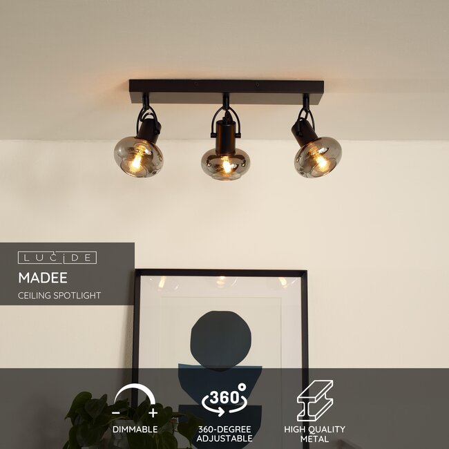 MADEE - Plafondspot - 3xE14 - Zwart - 17993/03/30